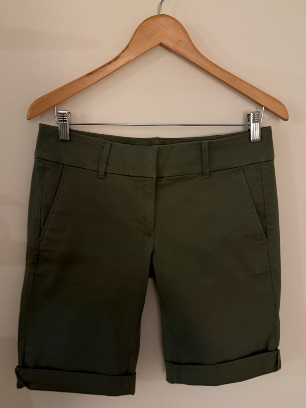 LOFT Olive Green Chino Bermuda Shorts